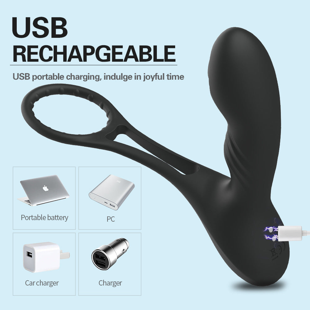 10 Vibration Mode Men Butt Plug Heating Prostate Massager Delay Ejaculation Ring-EROSREALM