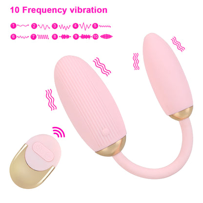 Double Head 10 Frequency Vibrating Eggs With Remote Control-EROSREALM