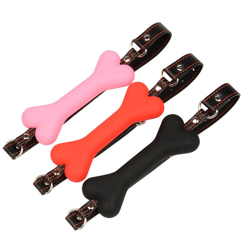 BDSM Silicone Dog Bone Mouth Stopper Bone Gag Sex Paly Toy-EROSREALM