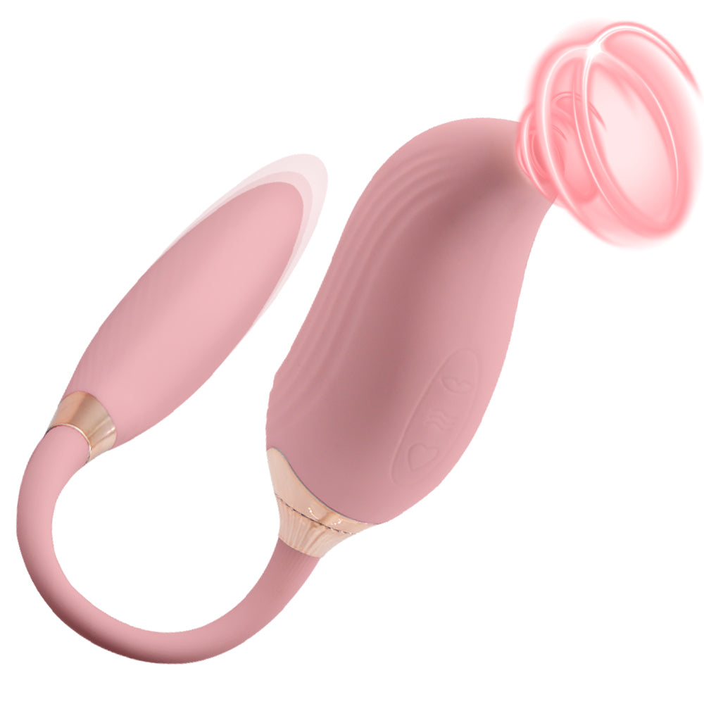 App Controlled Suction Vibrator with Thrusting Warming Dildo-EROSREALM