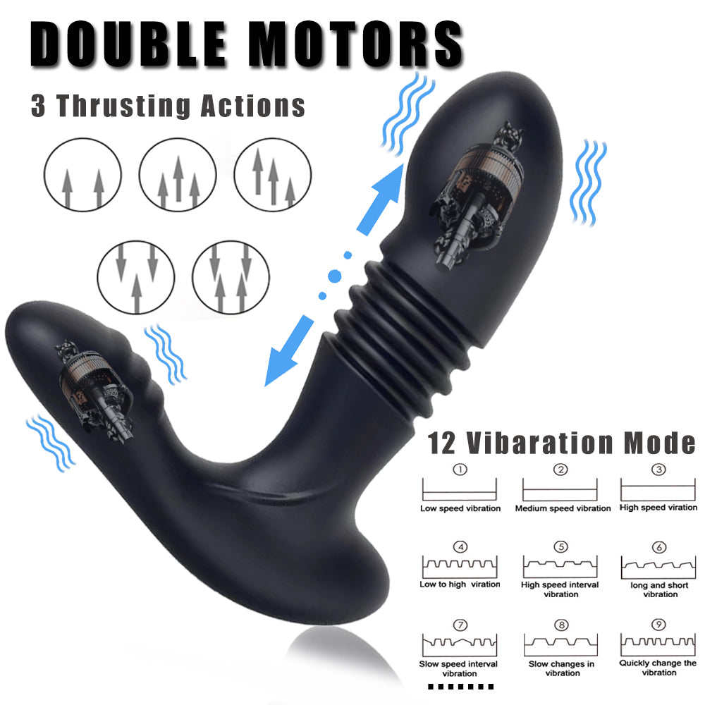 Men's Retractable Prostate Anal Plug G-point Stick Vibrator-EROSREALM