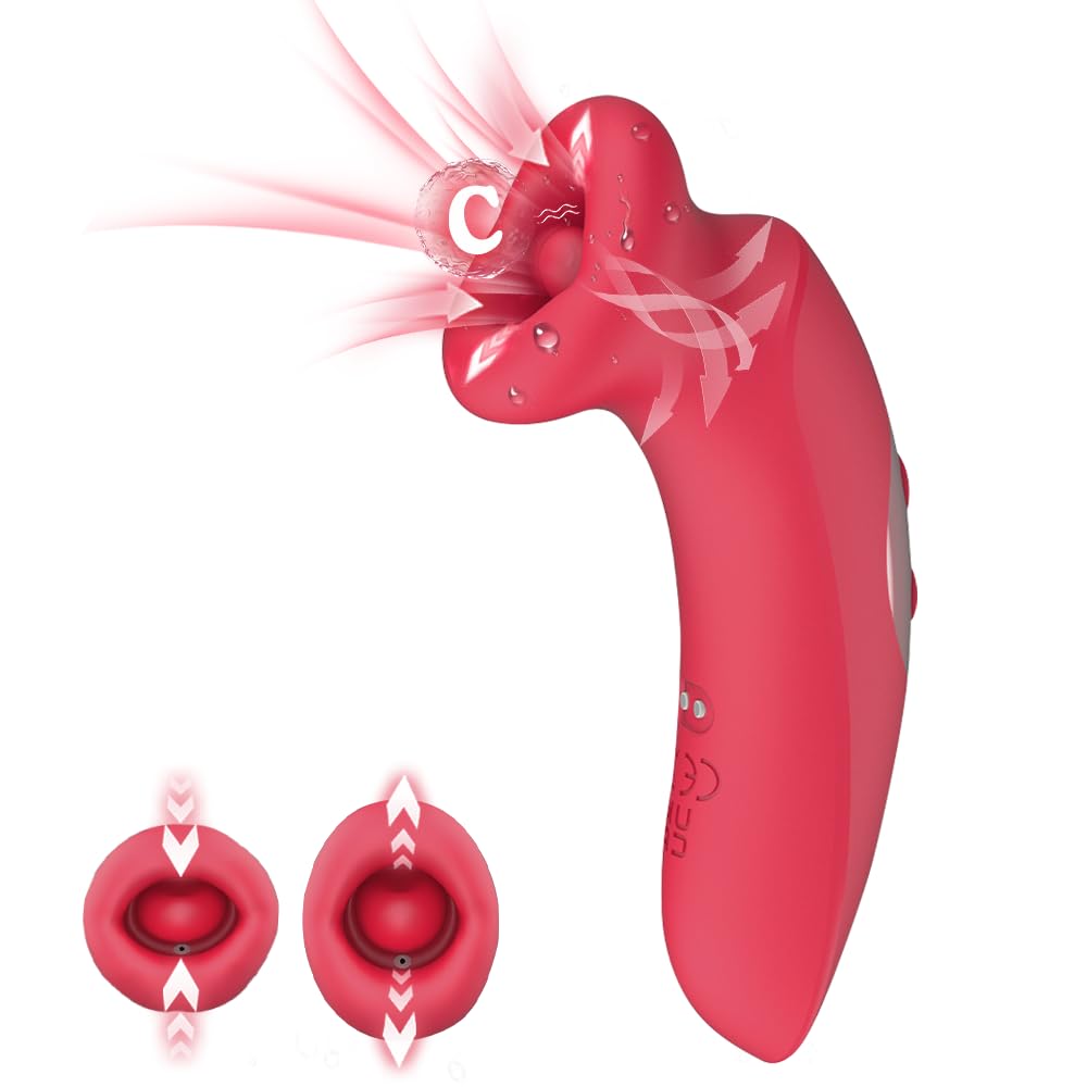 2-in-1 Clitoral Vibrator With 10 Tongue Licking Modes And 10 Sucking Modes-EROSREALM