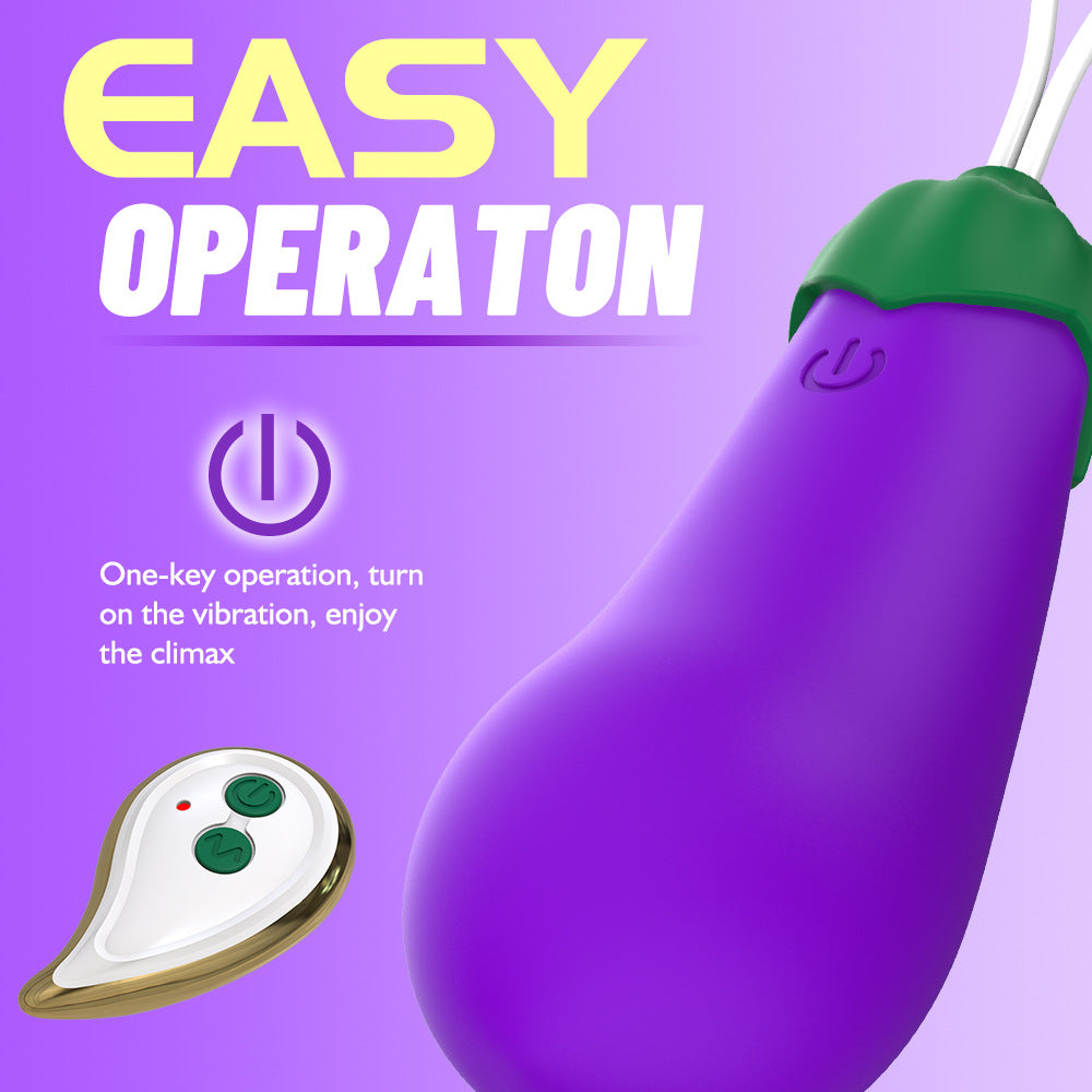 Wireless Remote Control Warming Eggplant Vibrator-EROSREALM