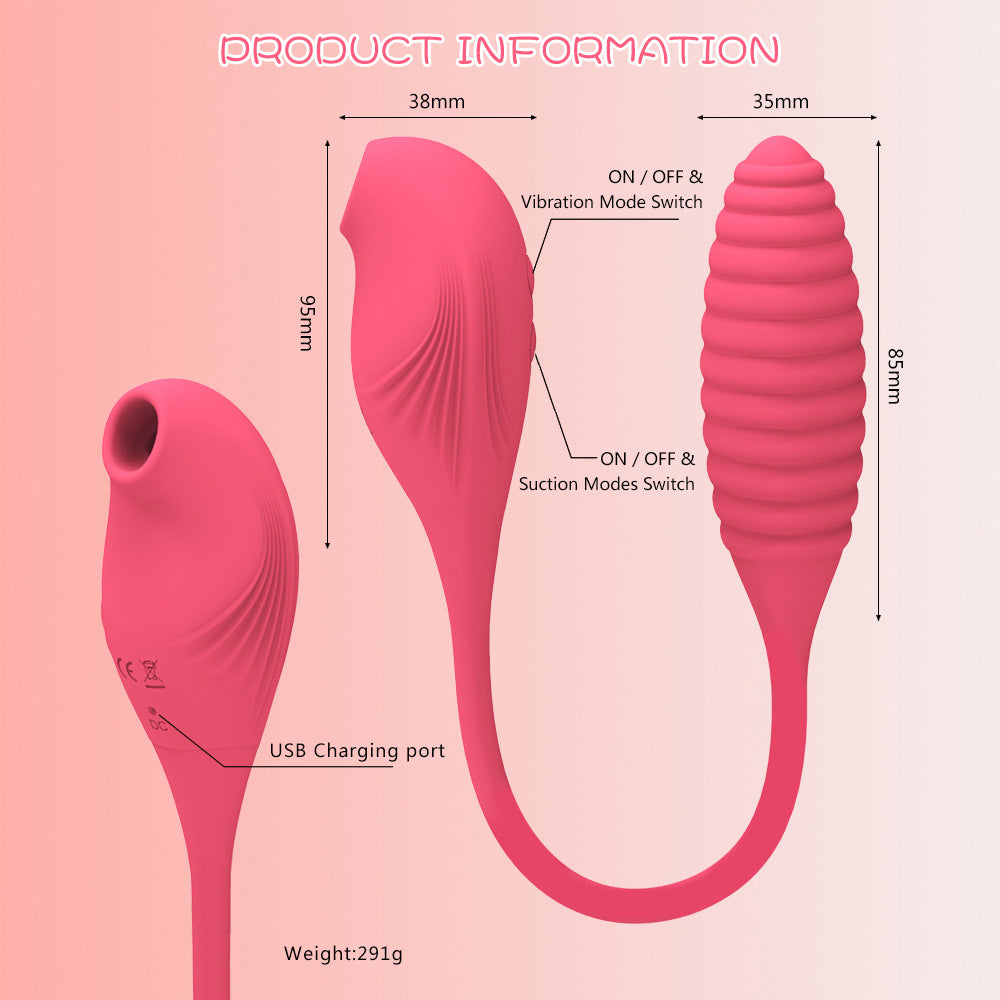 2 In 1 Clitoris Nipple Sucker Vibrating Egg G Spot Stimulator-EROSREALM