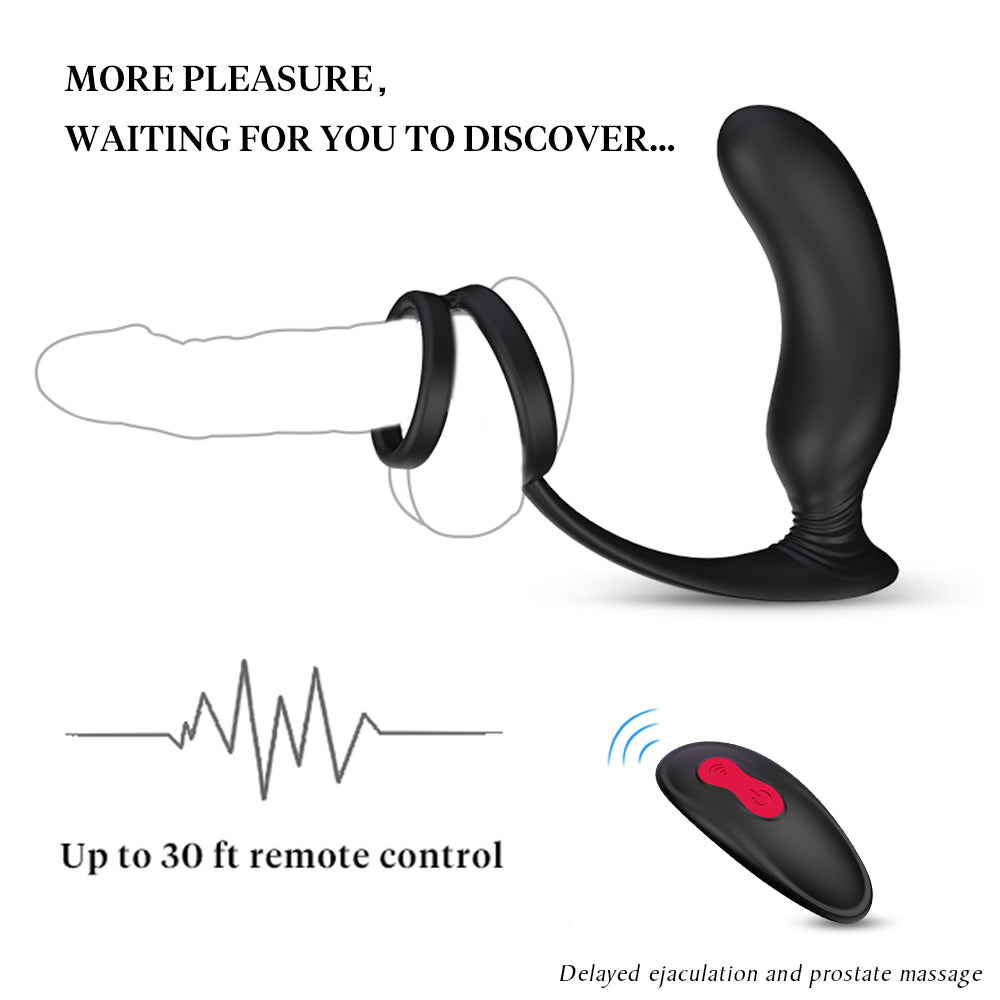 2 In 1 Prostate Massager Anal Plug With Remote Control-EROSREALM