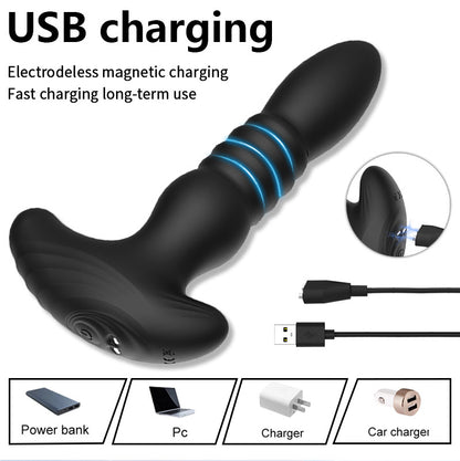 Wireless Remote Telescopic Vibrating Butt Plug Anal Sex Toys Prostate Massager-EROSREALM