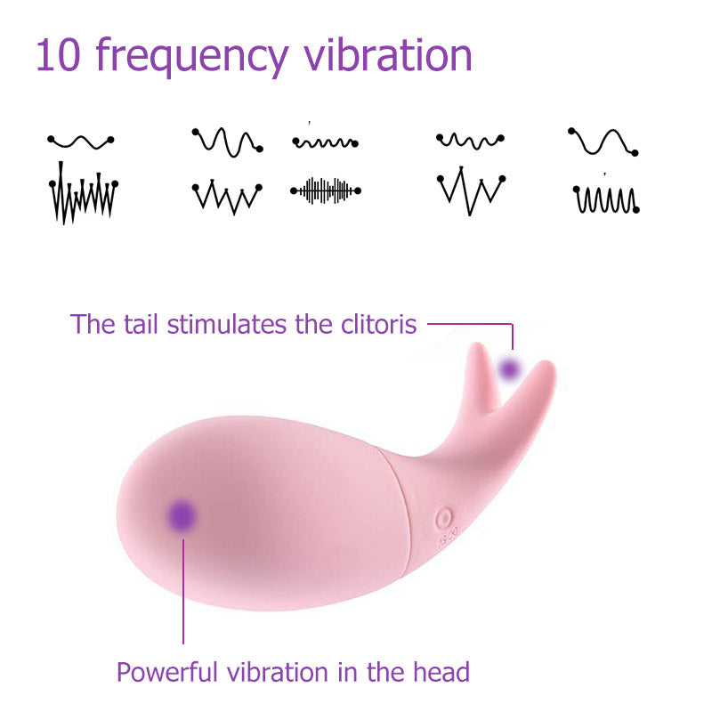 Baby Fish Invisible Mini Whale Vibrator Clitoris G-spot Stimulation USB Charging Vibrating Egg-EROSREALM