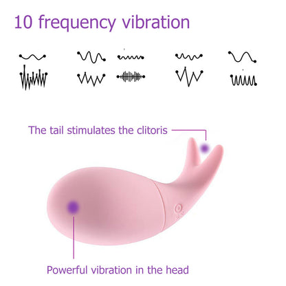 Baby Fish Invisible Mini Whale Vibrator Clitoris G-spot Stimulation USB Charging Vibrating Egg-EROSREALM