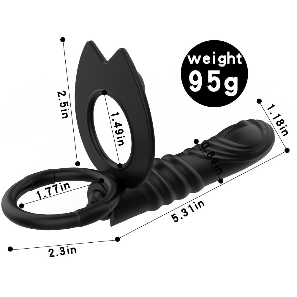 Vibrating Double Cock Rings Vibrator For Couples-EROSREALM