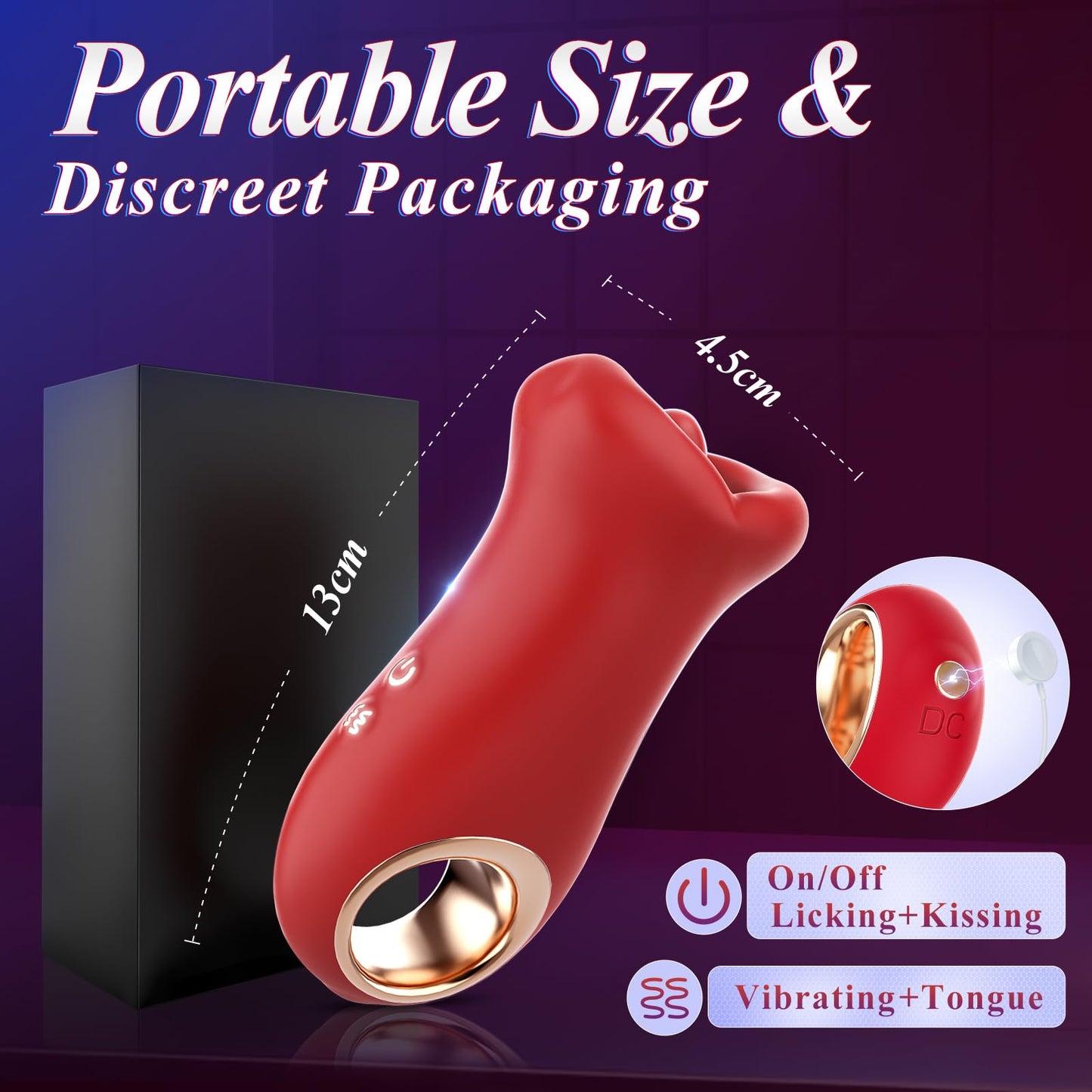 Handheld Rose Nibbler Bitting & Tongue Swinging Vibrator-EROSREALM