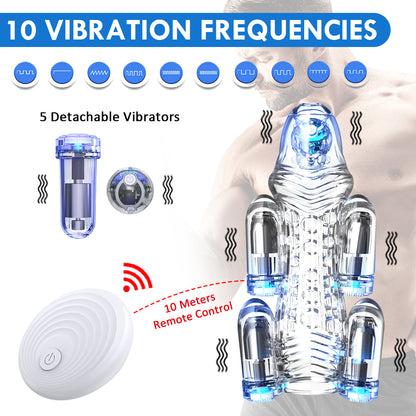 Transparent Advanced New Wireless 1-5 Trainer 11 Generation Pro Penis Vibration Massager-EROSREALM