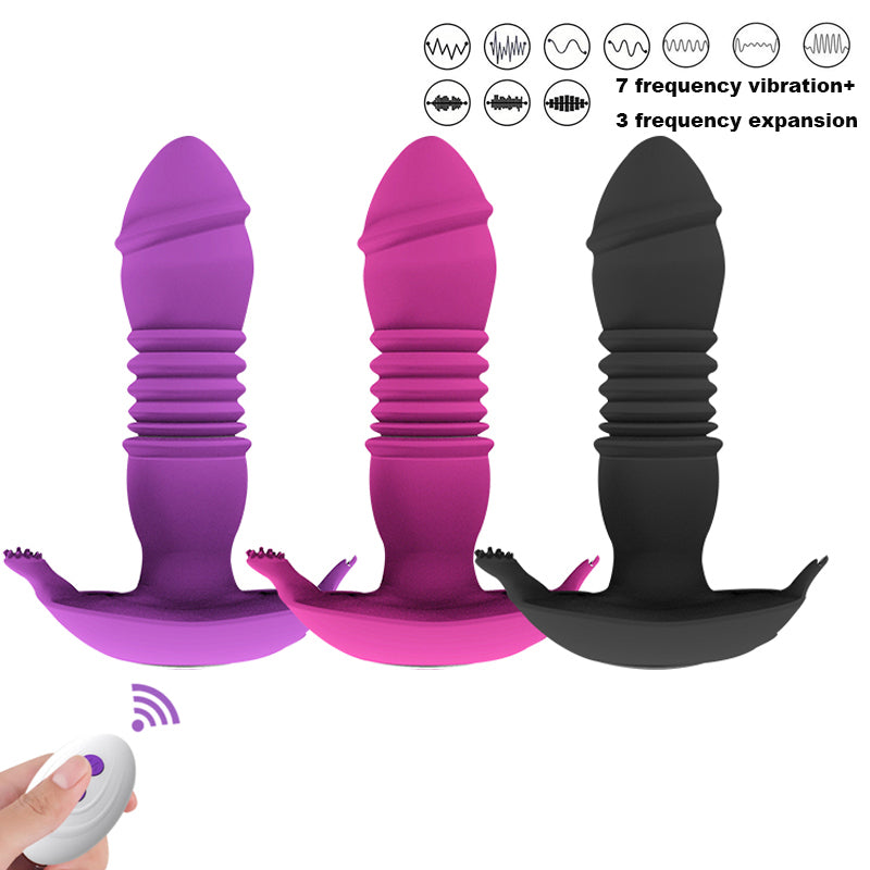 Telescopic G-spot Vibrator With Remote Control Anal Vibrator Prostate Massager-EROSREALM