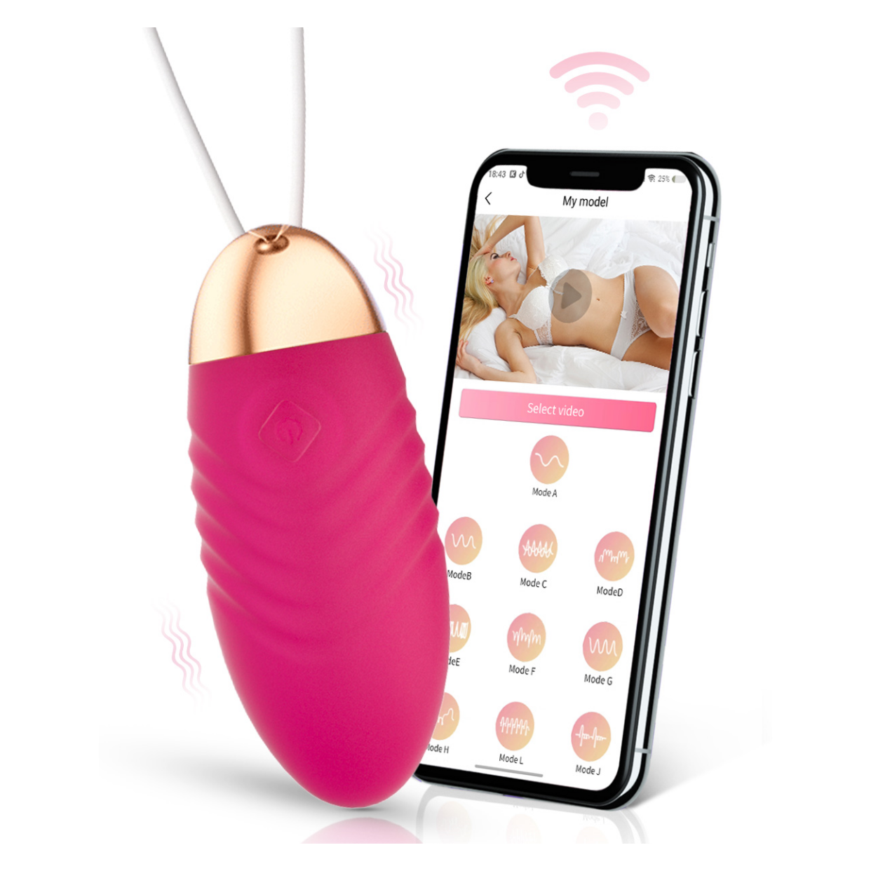 App Remote Control 10 Frequency Egg Vibrator-EROSREALM