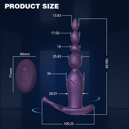 App Remote Control Vibrating Wearable Pull Bead Anal Plug-EROSREALM