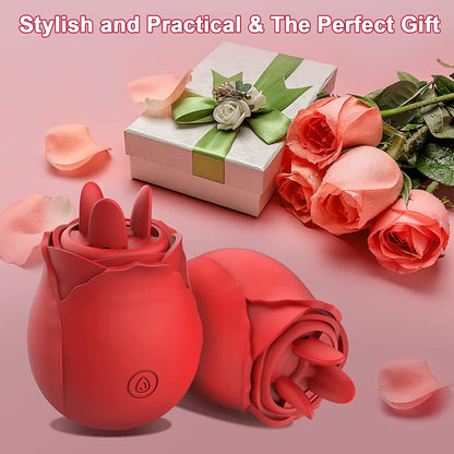 Three-petal Tickler Tongue Licking Nipple Clitoral Stimulation Rose Vibrator-EROSREALM