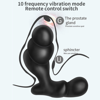 Wireless Remote Control Electric Vibration Anal Plug Prostate Massager Anal Dilator-EROSREALM