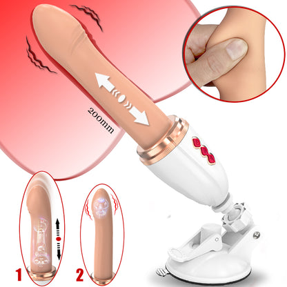 Hand Free 2-in-1 Telescopic Vibrating Dildo Machine-EROSREALM