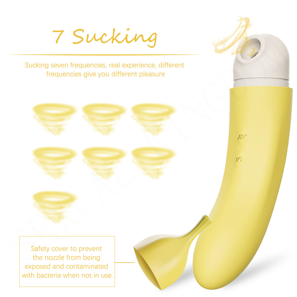 Cute Banana Vibrator Sucking G-spot Clitoris Stimulator-EROSREALM