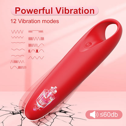 12 Frequency Strong Shock Bullet Vibrator With Finger Ring-EROSREALM