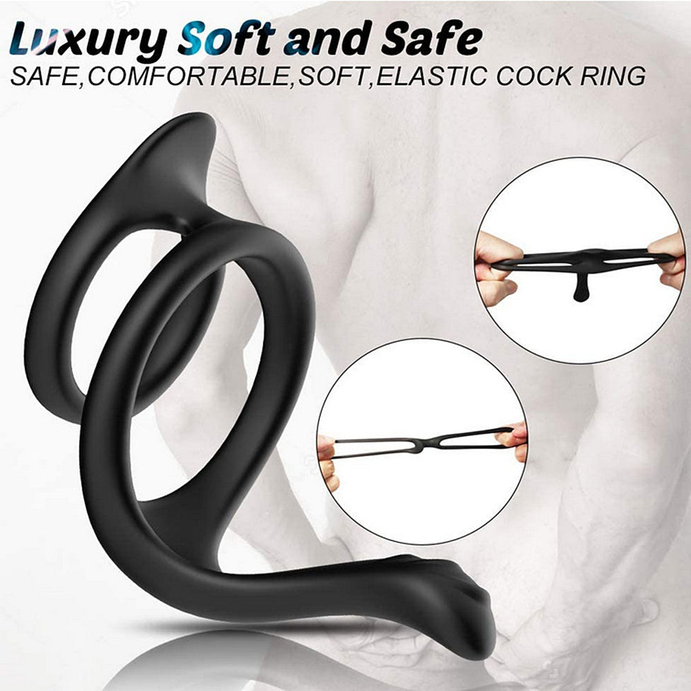 Dual Enhancement Penis Ring With Prostate Massager-EROSREALM