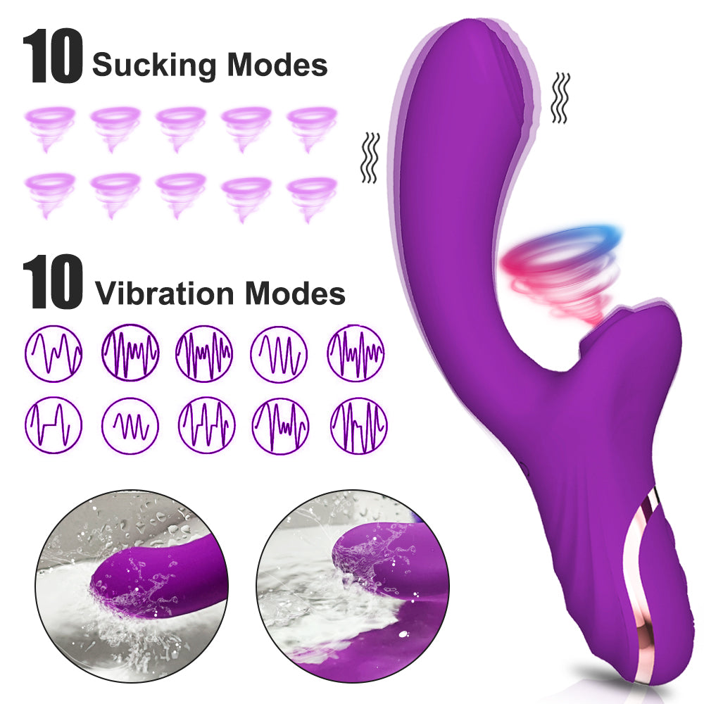 Rabbit Vibrator 10 Modes Clit Sucking Toy-EROSREALM